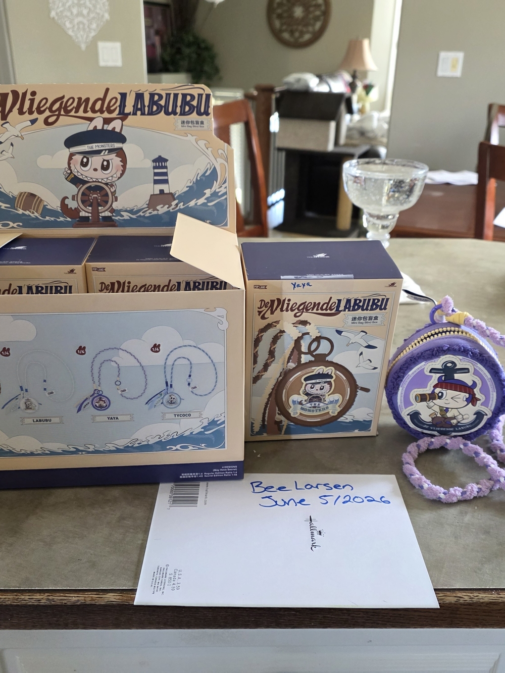 De Vliegende Labubu Purple Round Coin Pouch YAYA BAG